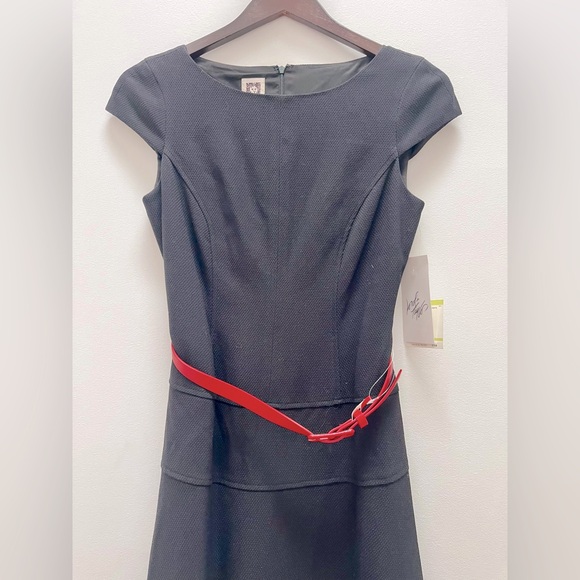 NEW Anne Klein Black A Line Dress Stretch Size 4 - Picture 2 of 6